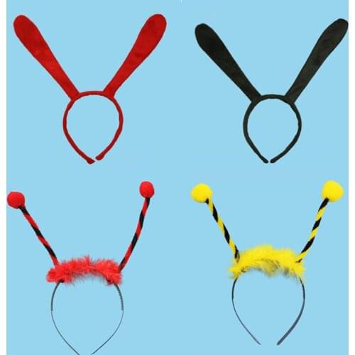 20PC Children Bee Ant Fly Ladybug Headband Antenna Bug Headbands Animal Cosplay Birthday Party Favors Christmas Halloween