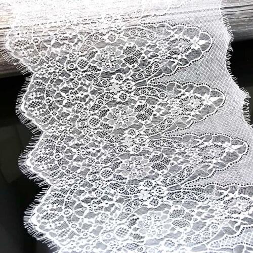3 meters/lot) 360mm Black Garment Ribbon White Eyelash Lace Ribbon Fabric Wedding Dress Accessories