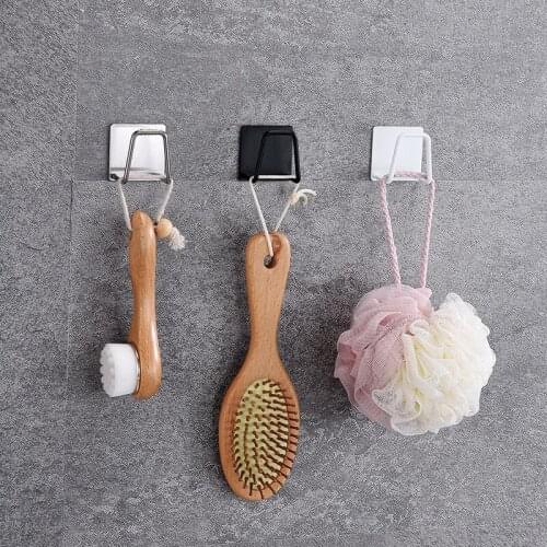 304 Stainless Steel Free Punching Strong Creative Hook Metal Creative Plug Storage Rack Kitchen Sponge Draining Holder 1PC