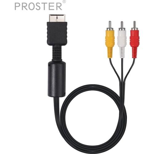 PROZOR 1 PCS 1.8 Meters AV Cable Compatible for PS2 Composite AV to RCA Cable 6 feet HIGH QUALITY