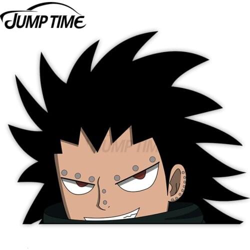 JumpTime 13 x 7.8cm Steel Dragon Slayer Anime Peeker Car Decal Vinyl Car Wrap Anime Occlusion Scratch Decal Decor for Vehicle