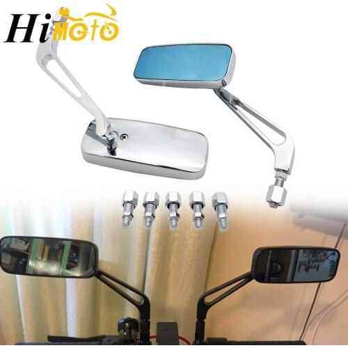 Black Chrome Motorcycle Scooter Rear View Side Mirrors Universal 8mm 10mm For Honda Yamaha KTM Ducati For Pit Dirt Bikes ATVs