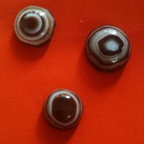 3Pcs/Lot Prophet God Earth God Natural Eyes Agate Beads Sheep Board Beads Square Loose Tibetan Jewelry DIY Materials