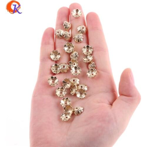 Cordial Design 10MM 1000Pcs/Lot Earring Findings/Acrylic Beads/Flower Shape/Gold UV Plating/Hand Made/Beads Jewelry Accessories