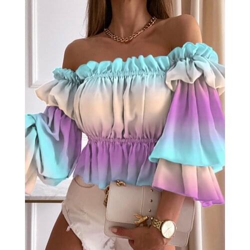 Kalenmos Off Shoulder Blouses
