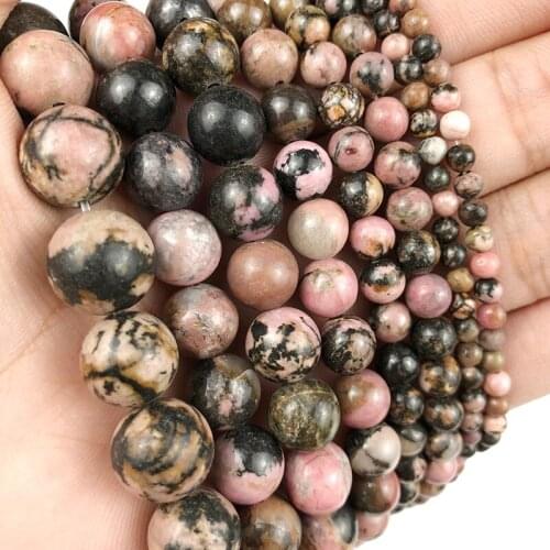 MKTREG red With line Natural Stone Beads 4/6/8/10/12MM Round Loose beads for Jewelry bracelet necklace making accessories DIY