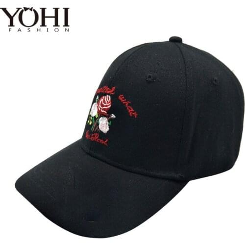 New Unique Design Tide baseball cap embroidered rose couple wild casual hat sunscreen cap Street dance hat