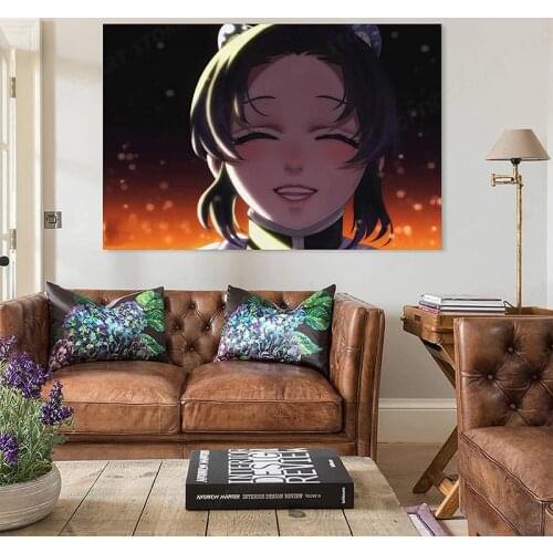 Hang A Picture Posters Canvas Wall Art Anime Poster Demon Slayer Posters Shinobu Smile 2 Home Decoration Painting Oil Painting
