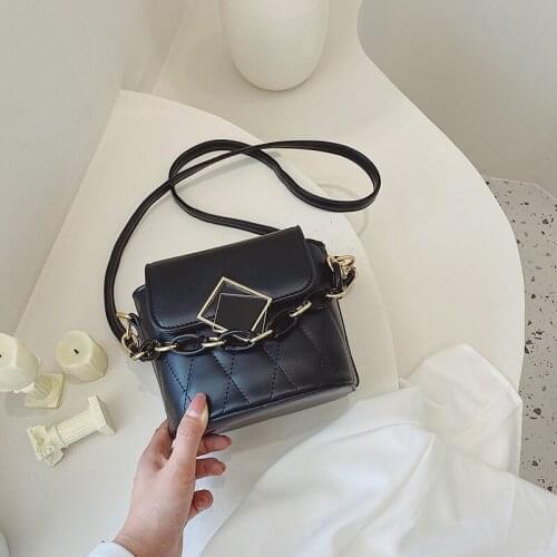 Hasp Bucket Bag For Women 2020 Mini PU Leather Crossbody Bags Ladies Shoulder Bags Female Chain Handbags Pure Color