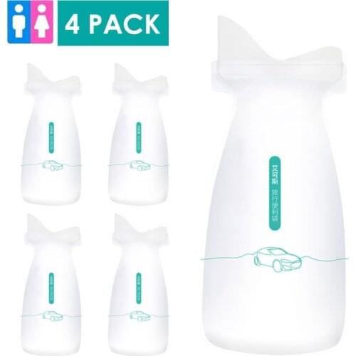 4PCS Disposable Urinal Bag Portable Pee Bags Car Toilet for Camping Travel Traffic Jam Emergency