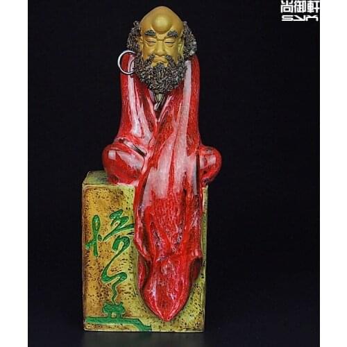 Shiwan doll gifts master craft boutique ceramic ornaments Damour Buddha Taoism door to study the living room decoration