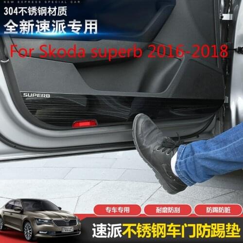 High-quality stainless steel decorative door anti-kick panel decorative car sticker accessories For Skoda superb 2016-2018