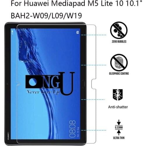 Tempered Glass For Huawei Mediapad M5 Lite 10 10.1" BAH2-W09/L09/W19 Tablet Screen Protector 9H Protective Film Guard For M5 10