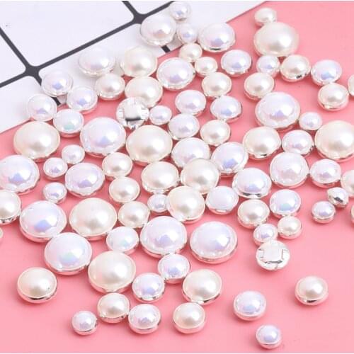 ABS Clawless Wrapped Pearls Sewing on Rhinestone Wedding Dress Decorations Bags Accessories Handwork Crafts DIY Pearls