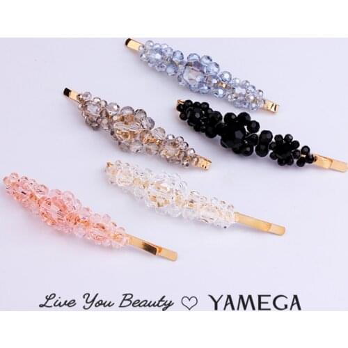 Fashion Hand Made Crystal beaded Hair Pins Bridal Luxury Jewelry Gold Hair Clips Fashion Headpiece Accessories For Women