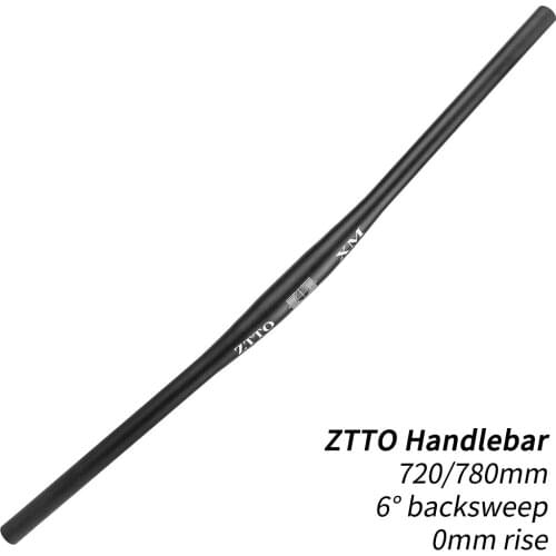 ZTTO XM MTB Bicycle Handlebar 720mm 780mm 31.8mm Aluminum Alloy Handle Bar Flat Bar Straight Thick Tube 6 Backsweep