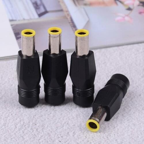 2 pcs 2.1x5.5mm Female To 7.9x5.5mm Male DC Power Plug Connector For Laptop Black Color