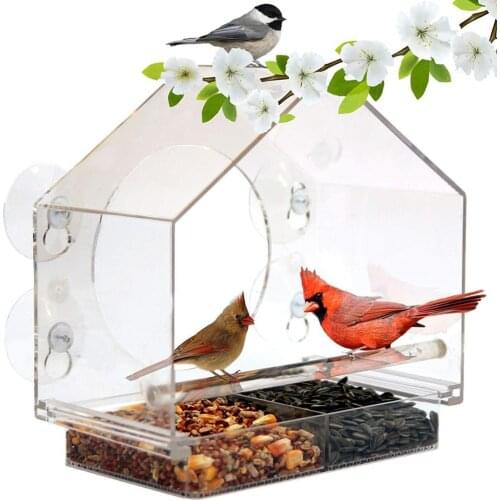 2020 New Window Bird Feeder House by Nature Anywhere with Sliding Feed Tray