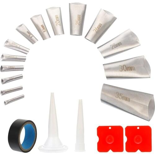 23PCS Stainless Steel Caulk Nozzle Applicator Caulking Finisher Kitchen Bathroom Sink Joint Glue Silicone Sealant Finishing Tool