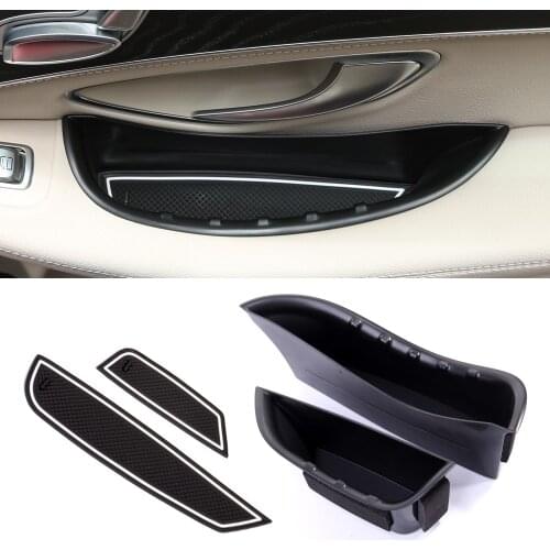 2pcs For Mercedes Benz C-Class W205 GLC Class X253 2015-2018 Car Front Door Handle Storage Box Tray For Left Hand Drive