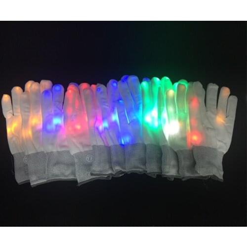 4pcs=2pairs led lighting gloves flashing cosplay dancing novelty glove led flashing toy item for Party decoration supplies