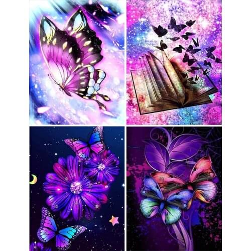 5D DIY Diamond Painting Butterfly Full Drill Square Embroidery Cartoon Cross Stitch Kit Mosaic Art Picture of Rhinestones Decor