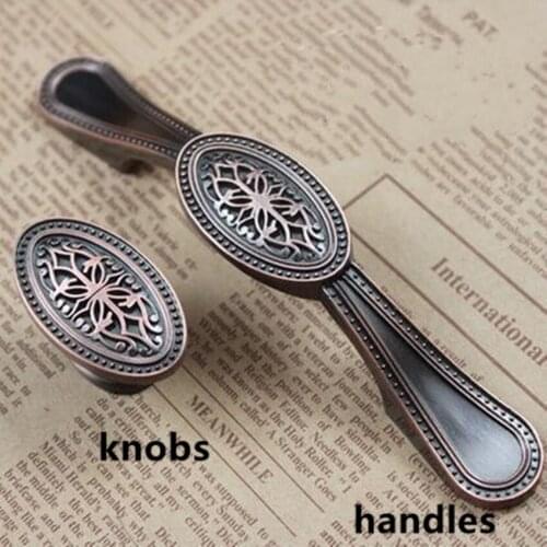 96mm antique furniture handles red bronze kitchen cabinet drawer dresser cupboard wardrobe door pull home decoration hardware