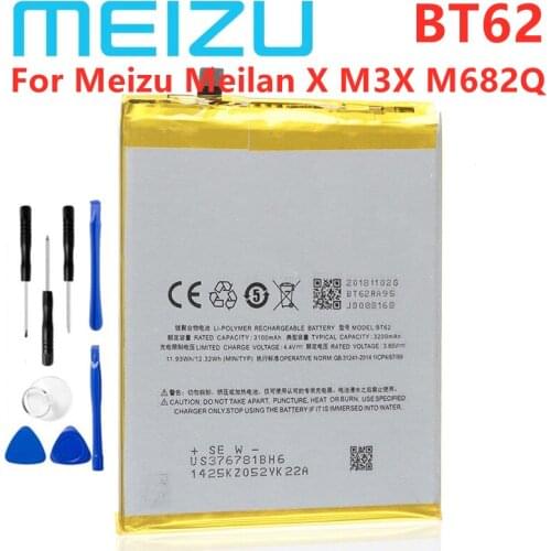 Meizu New Original High Quality 3200mAh BT62 Battery For Meizu Meilan X M3X M682Q Mobile Phone
