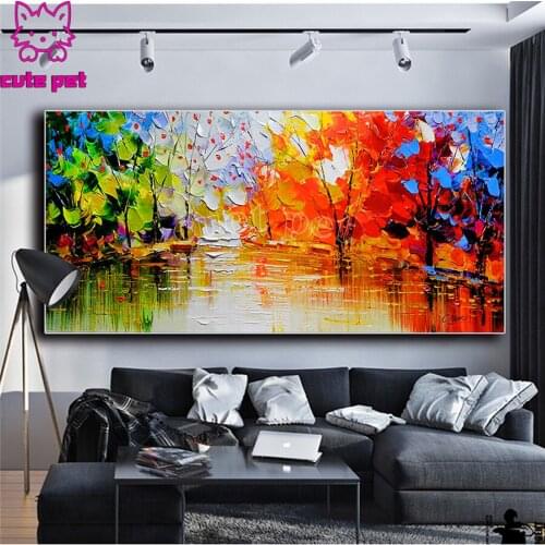DIY Full Square round drill Abstract oil painting 5D Diamond painting set Diamond embroidery Cross stitch resin large wall decor