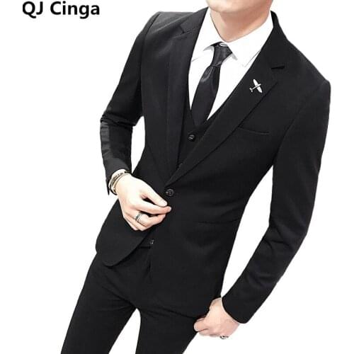 Black Men Dress Suits British 3Piece Men Wedding Suit New 2021 Autumn Mens Business Formal Suit Men Luxury Slim Fit Dress 3xl