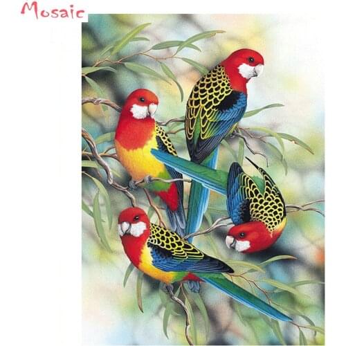 Diy Diamond Painting Cross Stitch Modern"Parrot,birds"3D Embroidery Diamond Mosaic full Square animal Pattern kids room decor