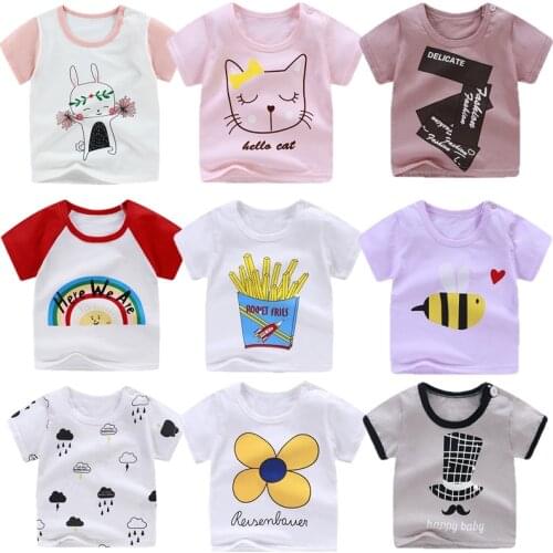 0-6Y Baby Boy Summer Clothes Newborn Kids T Shirts for Girls Boys Tshirt Rainbow Printing Tops T-shirt Childrens Clothing