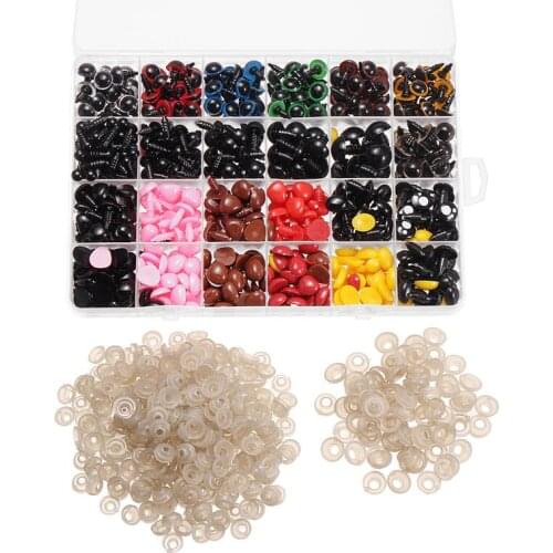 New 1040Pcs DIY Making Plastic Safety Eyes Noses Washers Toy Doll 6mm-14mm Tools For Making Plush Toys