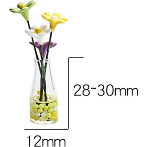 Miniature Dollhouse Accessories Flower Vase Model 1/12 Doll House Decor Home Decoration