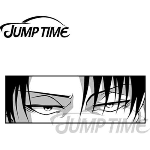 JumpTime 13 x 3.4cm For Levi Ackerman Peeker Slap Anime Car Stickers Waterproof Auto Decal Laptop Wall Car Body Vinyl Car Wrap