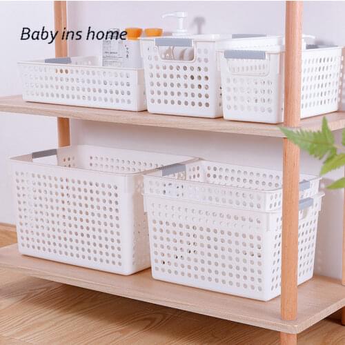 Storage Basket Kitchen Organizer Plastic Household Laundry Snack Book Fruit Underwear Sundries Storage Baskets Home Organizer