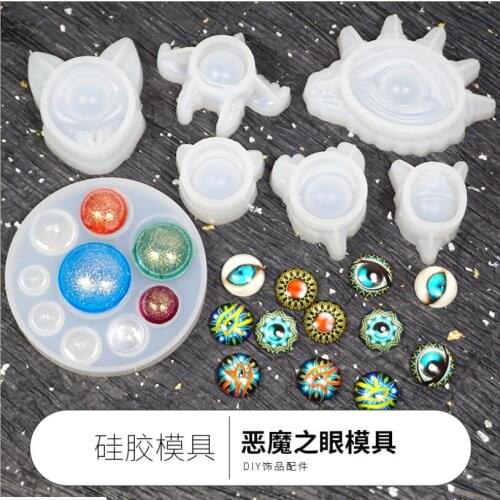 Crystal Epoxy Mould Devils Eye Mirror Handmade Cat Head Silicone Resin Mould Pendant