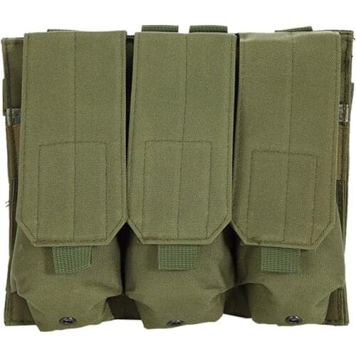 Molle Tactical Triple AR15 M4 5.56mm Mag Magazine Pouch Pistol Handgun Shooting Vest Tool Dump Drop Hunting Airsoft Bag