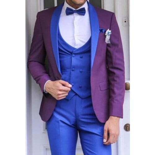 3 Pieces Mens Suits for Wedding Double Breasted Vest Custom Made Groom Suits Slim Fit Wedding Tuxedos Jacket+Pants+Vest