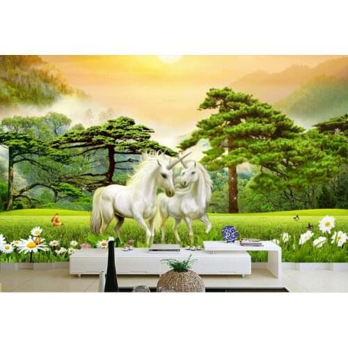 Wallpaper 3d photo wallpapers White Horse welch pine Wallpaper for Living Room Bedroom Mural Wall papers Background Wallpaper