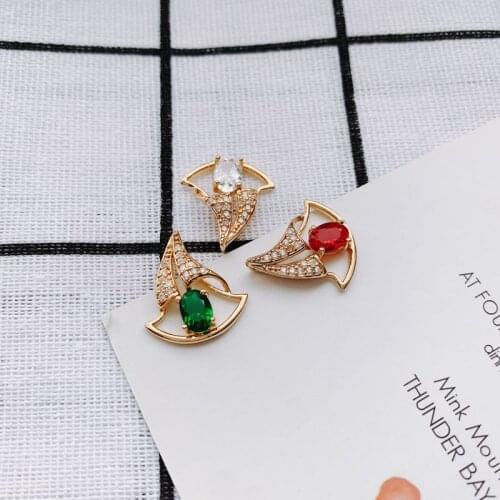Wholesale DIY Jewelry Accessories Diamond Sailboat Shape Pendant Earrings Necklace Jewelry Accessories Materials