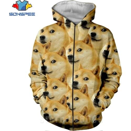 Autumn Winter Jacket Space Galaxy hoody 3D Print Animal Doge Zip hoodie Harajuku Anime Dog Hoodie Shiba Inu Sweatshirt Pullovers