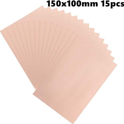 15Pcs 150x100mm Double-Sided Copper Clad Laminate PCB Circuit Board FR4 1.5mm Thickness DIY Prototyping PCB Board