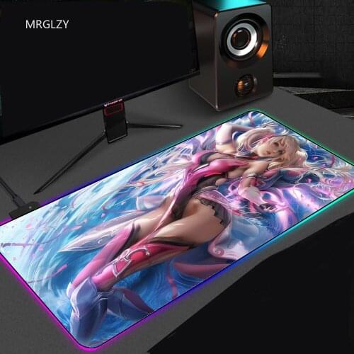 RGB Glow Cartoon Animation Sexy Mouse Keyboard Pad Precision Seaming Process Mouse Pad Office Mouse Pad Gamer Small Mouse Pad
