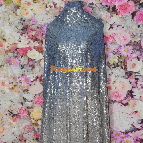 Royaltime Turquoise-Light Gold 3MM encryption sequin gradient mesh lace fabric Party Wedding Evening dress fabric show cloth