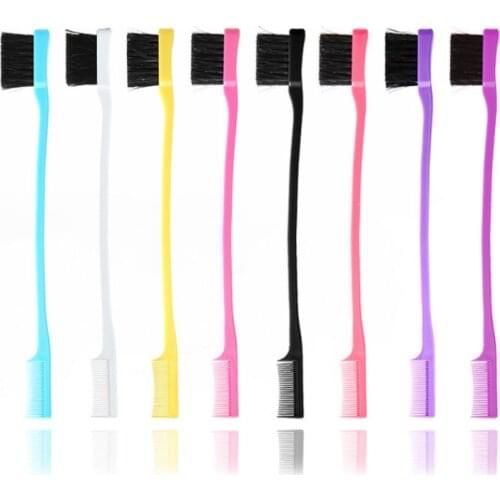 3PCS Double Sided 3 In 1 Edge Control Brush Hairdressing For Baby Hair Salon Professional Accessories 8Different Colors