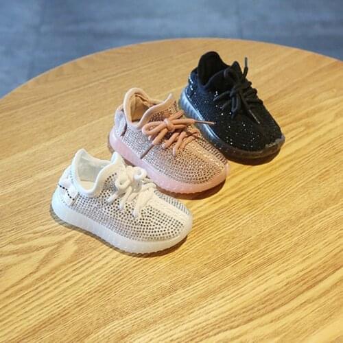 Baby Toddler Coconut Shoes With Water Drill Boy Girl Casual Breathable Soft Non-slip Crystal White/Black/Pink Coconut Shoes
