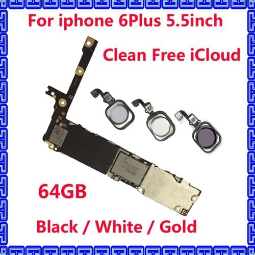 Factory unlocked motherboard for iphone 6Plus with / without touch ID,64GB Original for iphone 6 Plus mainboard IOS logic board