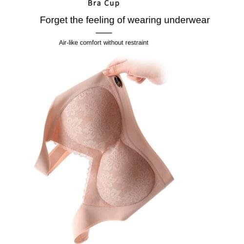 Thai Latex Bra Womens Push Up Stretch Wireless Sports Vest Contour Bra Soft Seamless Lace Bra Seamless Padded