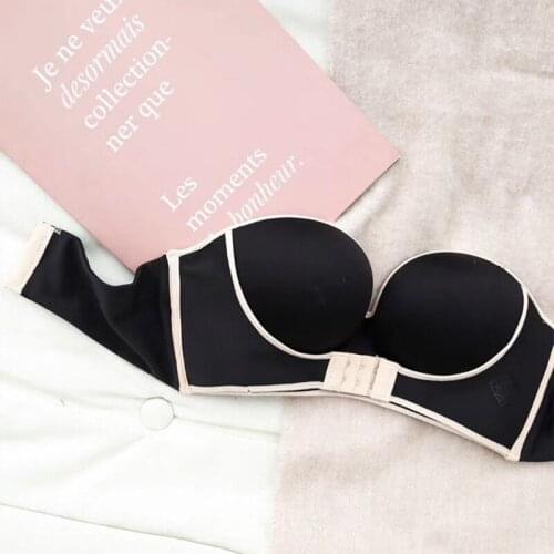 Y166 Women Strapless Front Closure Sexy Push Up Bra Underwear Wedding Dress Bralette